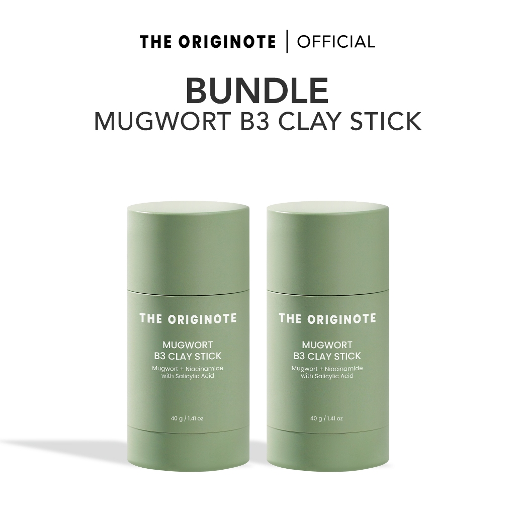 The Originote Bundle 2pcs Mugwort B3 Clay Stick Mask - Masker Wajah Mugwort Acne Menenangkan dan Hal