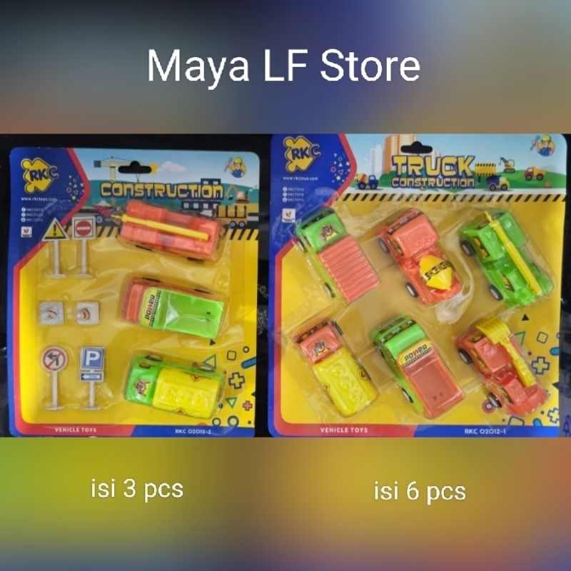 Truck Construction Set Mainan Anak Mobil Truk Konstruksi Alat Berat Vehicle Toys Terlaris Topper Hia