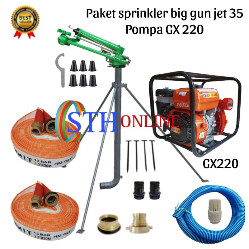 Sprinkler big gun jet 35 Komplit siap pakai