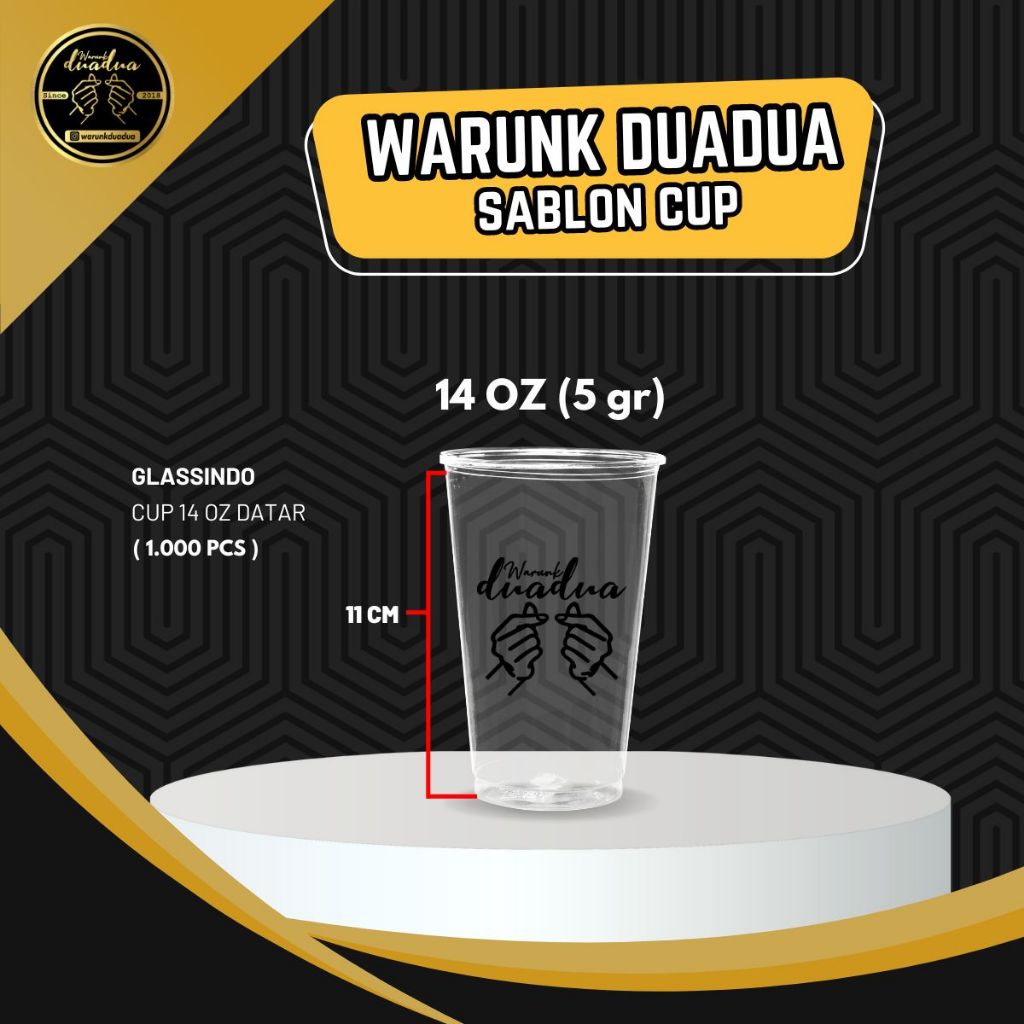 Sablon Cup 14 Datar Glassindo / 1.000pcs