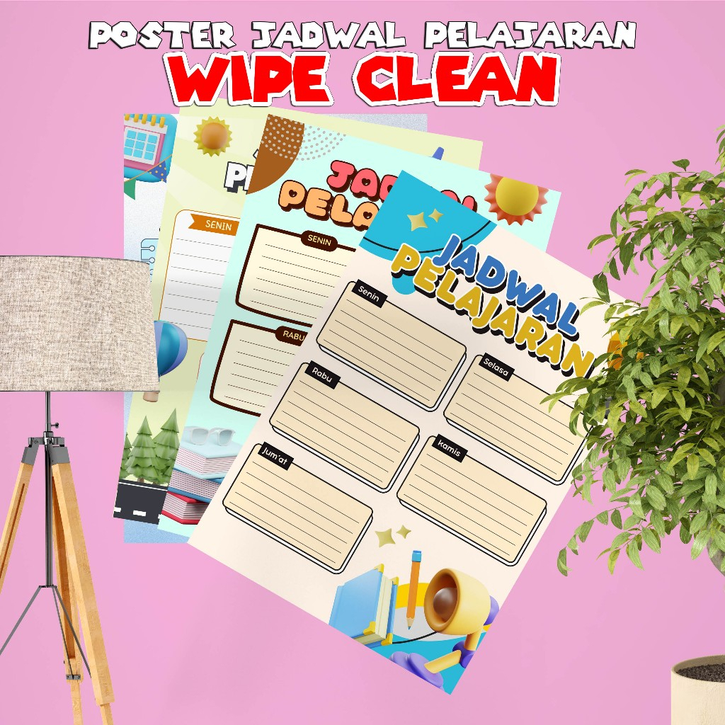 

Poster jadwal pelajaran wipe clean