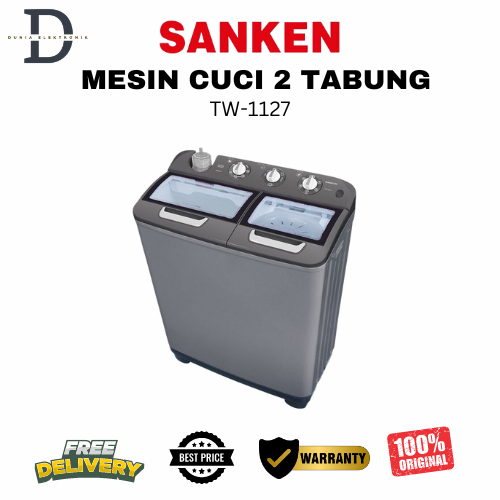 MESIN CUCI 2 TABUNG SANKEN - TW1127 - 10 KG