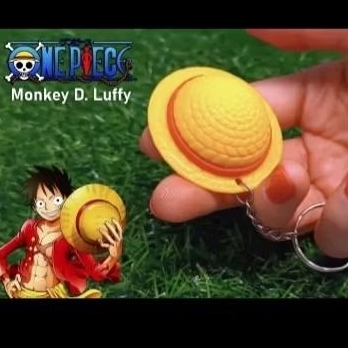 Gantungan kunci 3D Gantungan kunci topi Luffy one piece / ganci luffy / ganci one piece