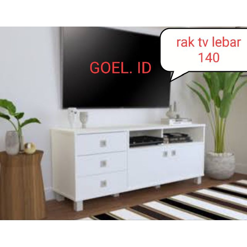 RAK TV PUTIH 140 / RAK TV MINIMALIS PUTIH / LEMARI TV MINIMALIS PUTIH