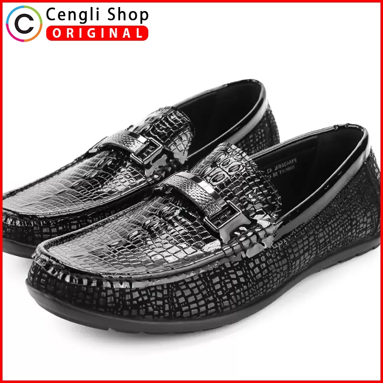 PL11 SEPATU KULIT PLAYBOY PRIA CASUAL SEMI FORMAL BRANDED ORIGINAL HITAM