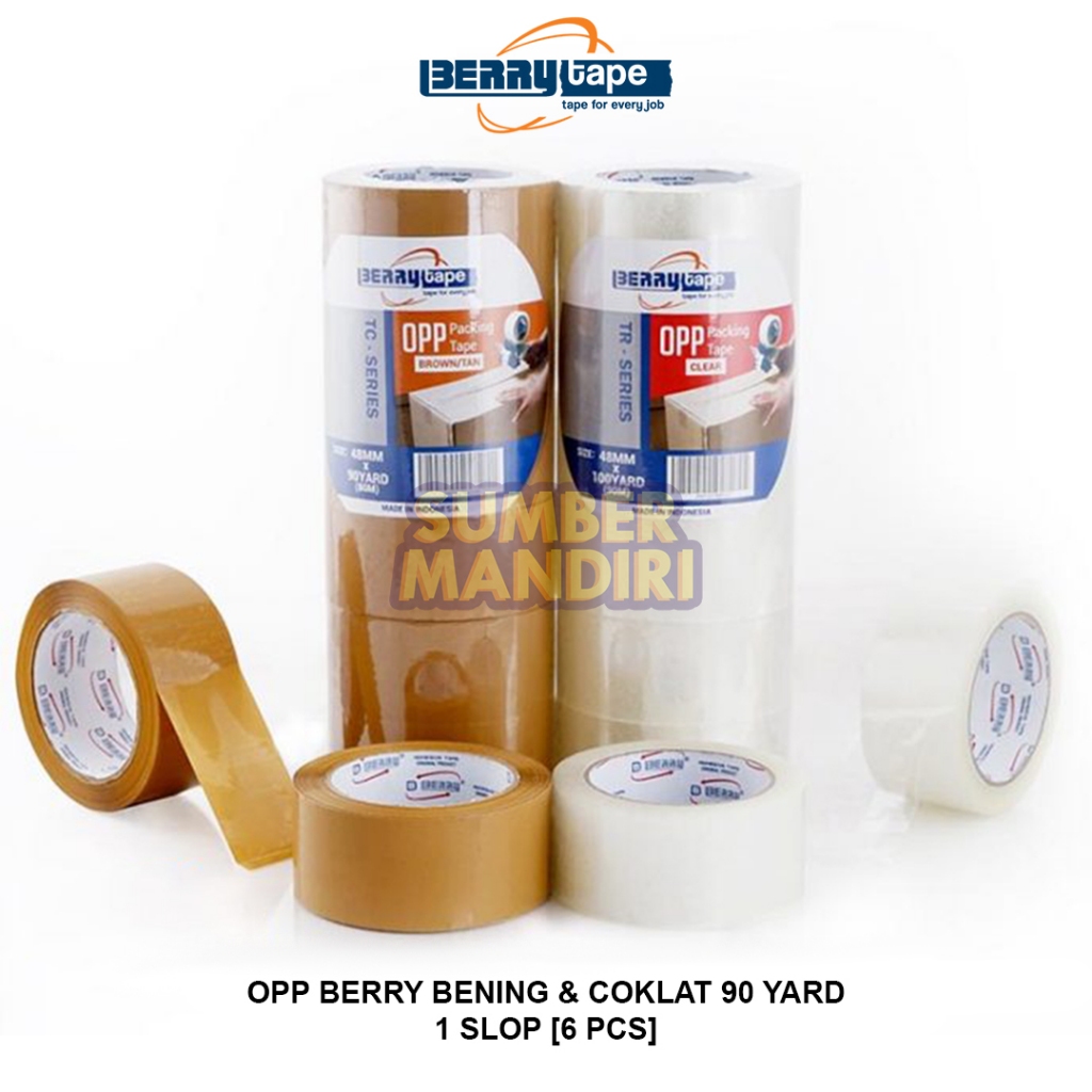 

Lakban OPP BERRY Coklat Bening 48mm x 90 Yard [1 SLOP]