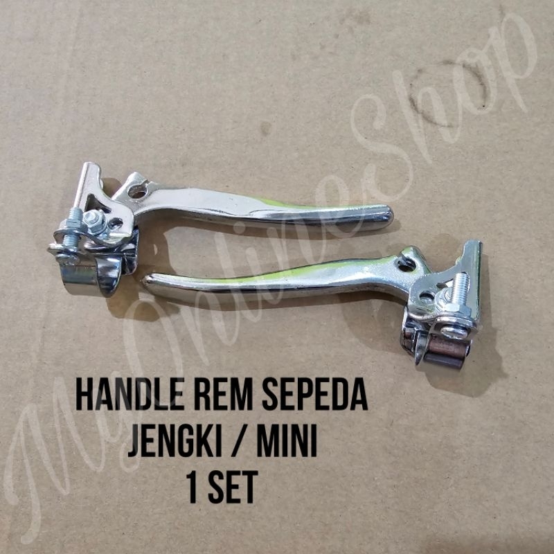Handle Rem Sepeda Handel Rem Brake Lever Sepeda Jengki Mini Besi Set