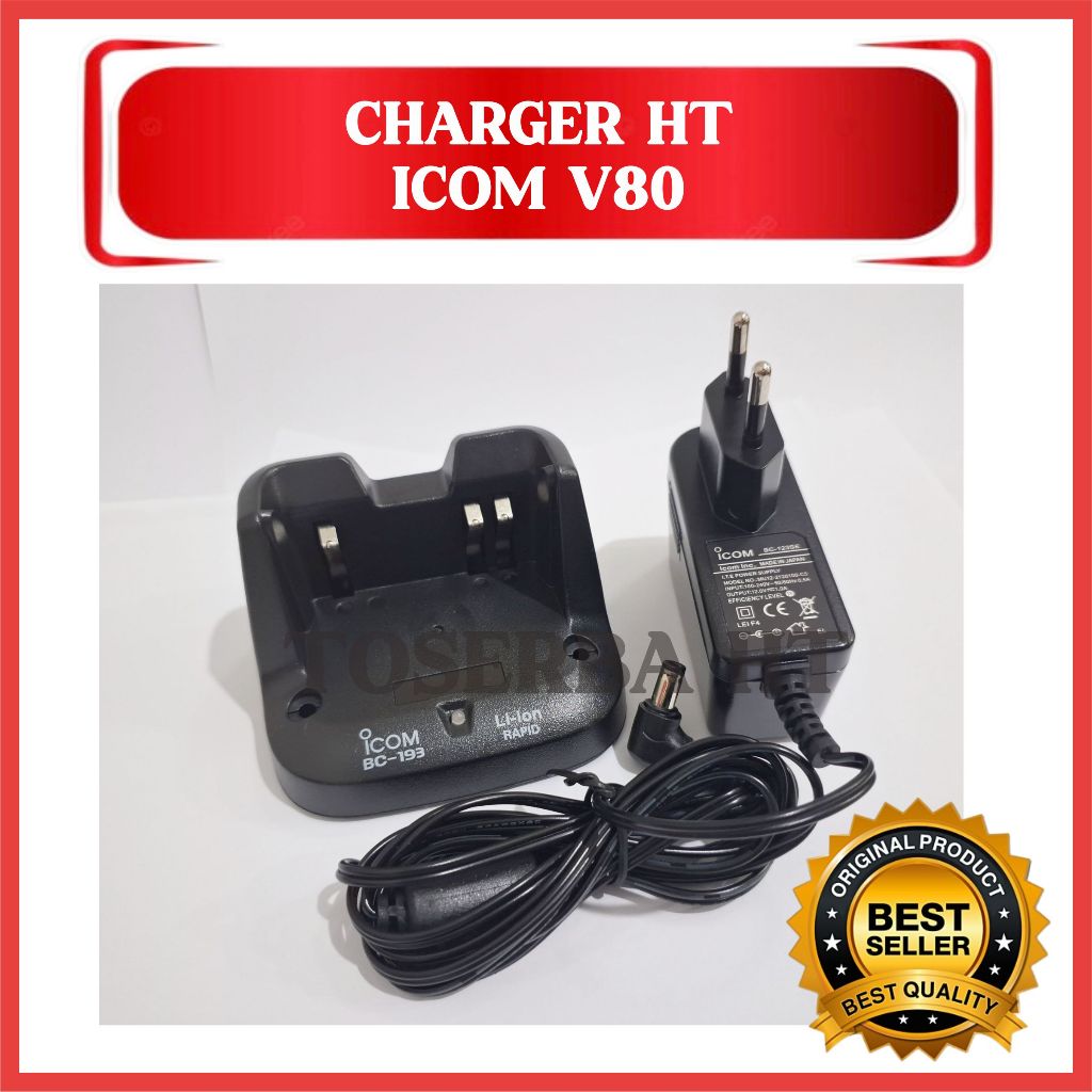 Charger ht icom v80, adaptor + dekstop ic v 80, BC 193 bc-193 litium bc193 bc 193 original rapid