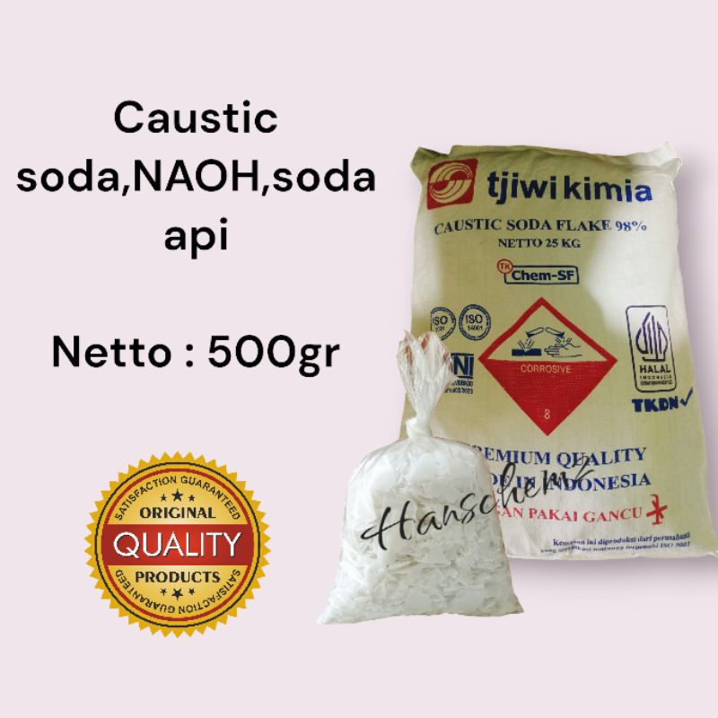 caustic soda flake/NaOH/soda api@500gr