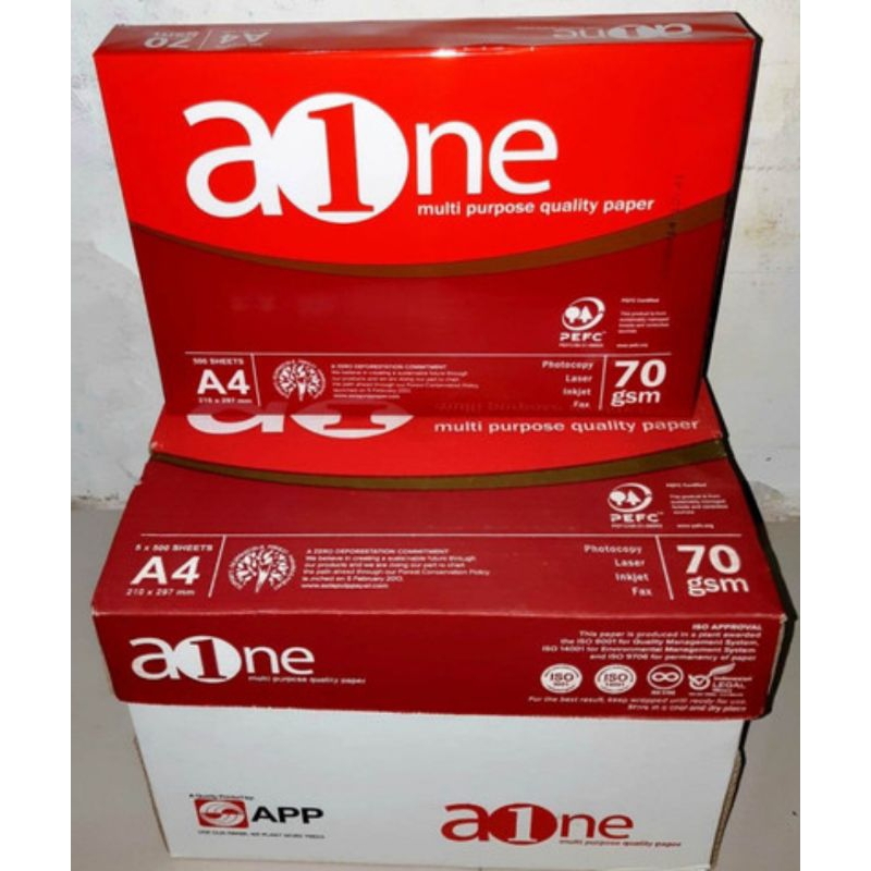 

TERMURAH !! KERTAS A4 AONE 70GSM 5 RIM - 2500 LEMBAR
