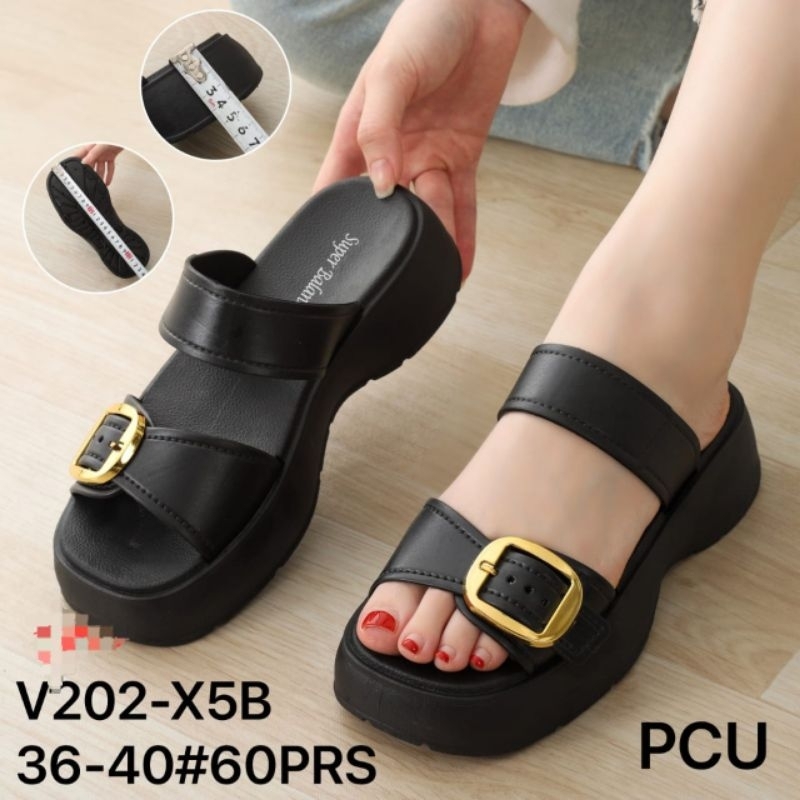 Sandal Selop Wanita Kekinian Sandal Wedges Jelly Wanita Kekinian