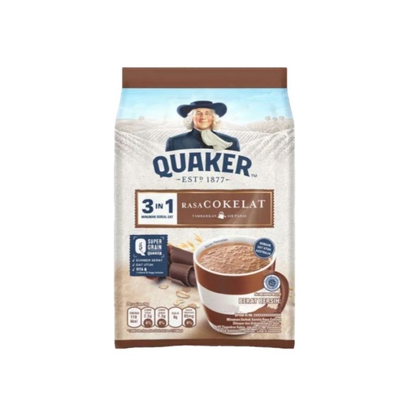 

QUAKER OATS 3 IN 1 BAG 8 X 28 G/MINUMAN SEREAL OATS DENGAN BERBAGAI RASA PILHAN
