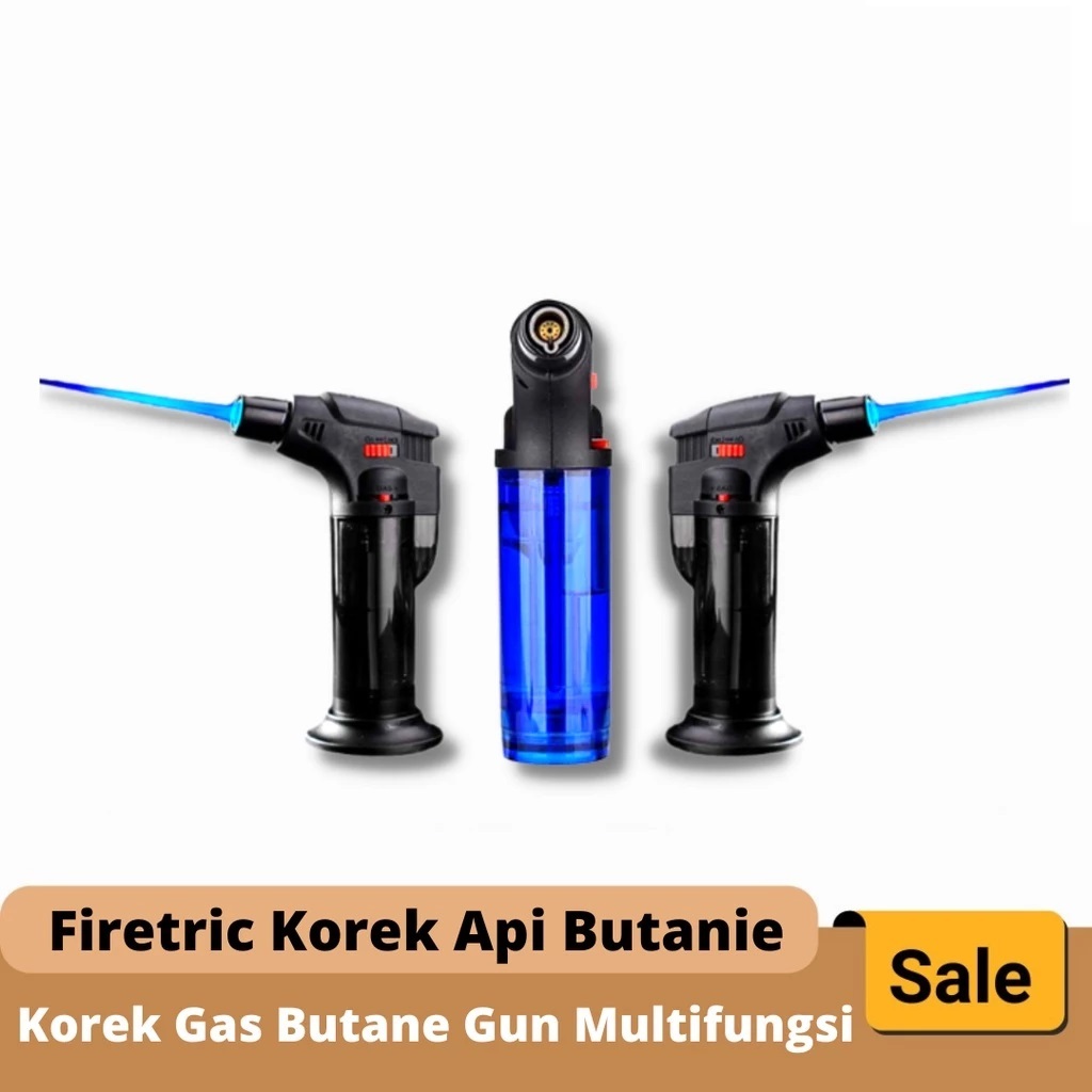 Firetric Korek Api Modern Gas Butane Torch Jet Windproof Korek Api Unik Murah Keren Pemantik Kompor