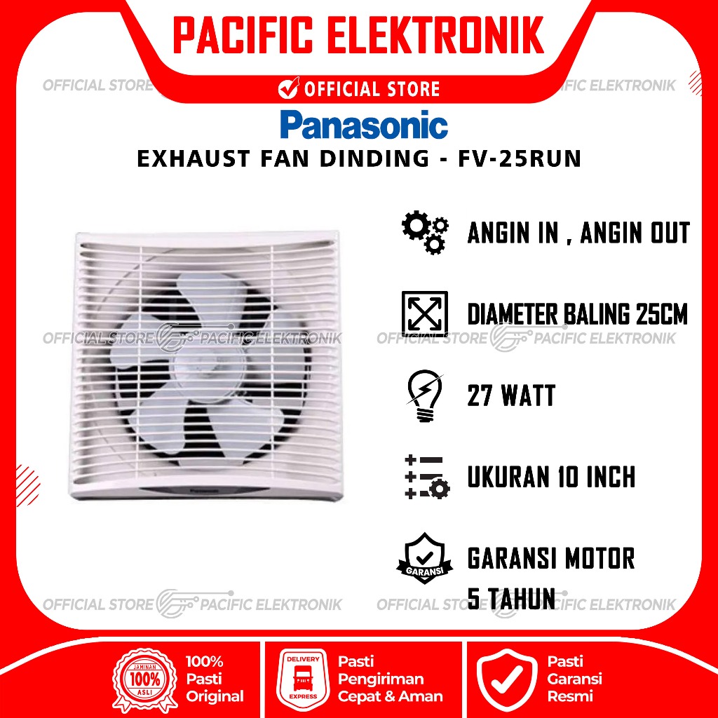 Exhaust Fan Panasonic Dinding FV-25RUN5 / FV25RUN / 25RUN