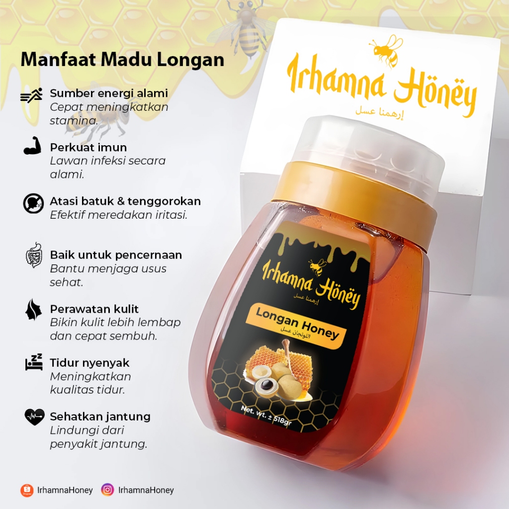 

Irhamna Honey - Madu Longan 500gram - Pilihan Tepat untuk Energi dan Imunitas!