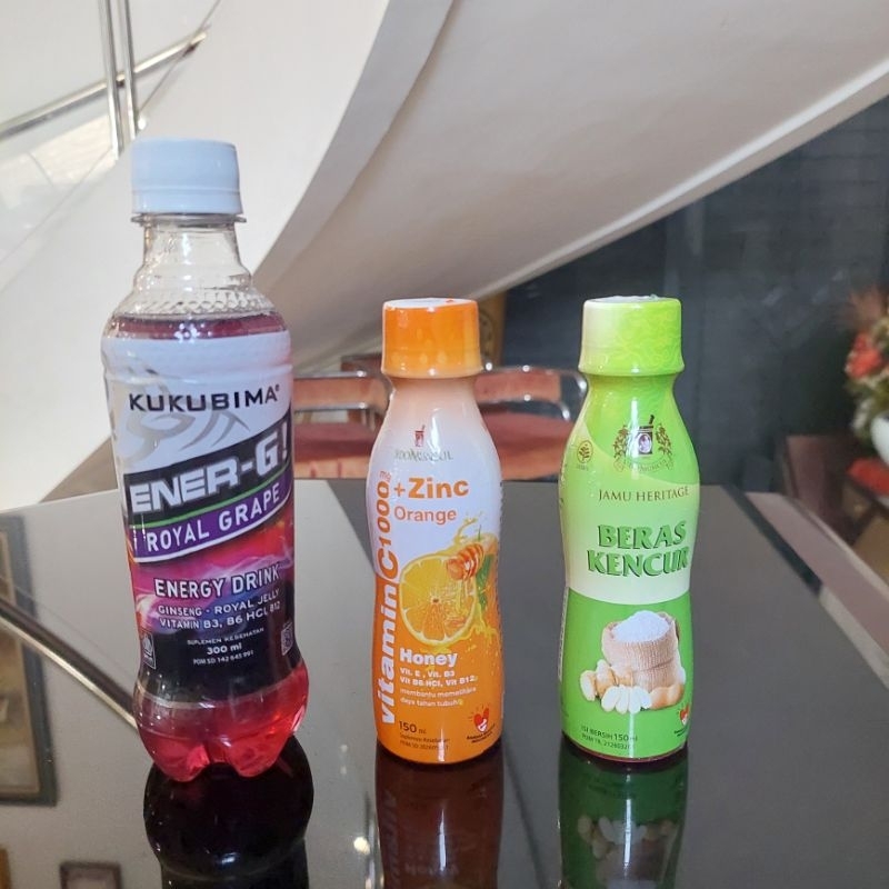 

Kukubima Eenery drink Grape Vitamin C 1000 zinc Jamu beras kencur