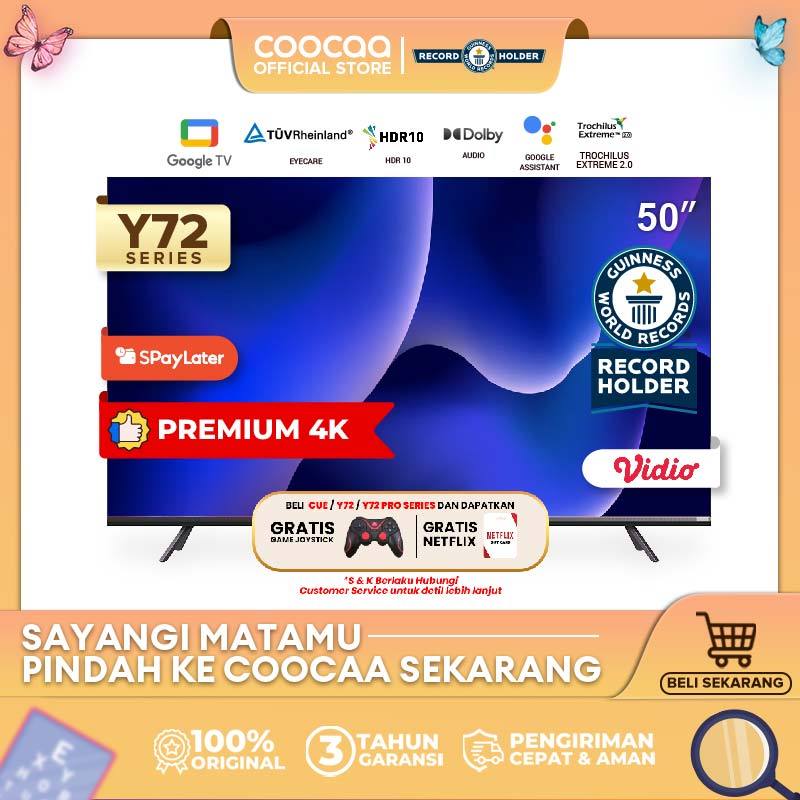 [Google TV]COOCAA 50 inch Smart TV - 4K - UHD - Netflix/Youtube - Google Assistant - Dolby Audio - L