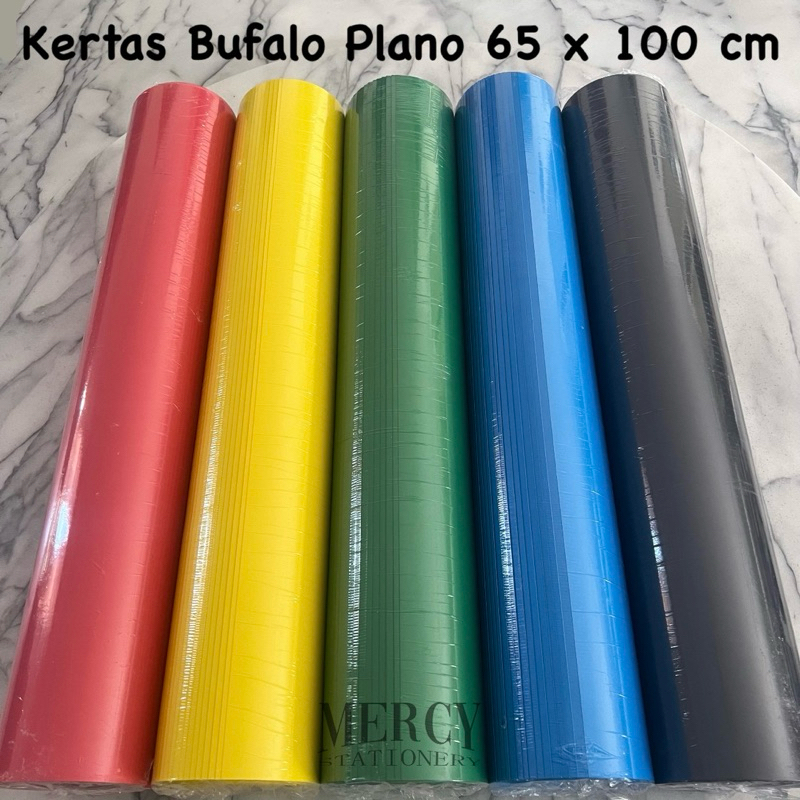 25 Lembar - Kertas Bufalo Plano  65x100 cm Hitam Merah Hijau Kuning Biru Buffalo paper