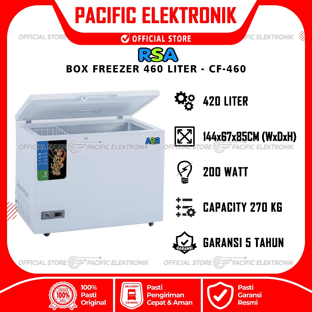 Box Freezer / Chest Freezer RSA 450 Liter CF-460 / CF460