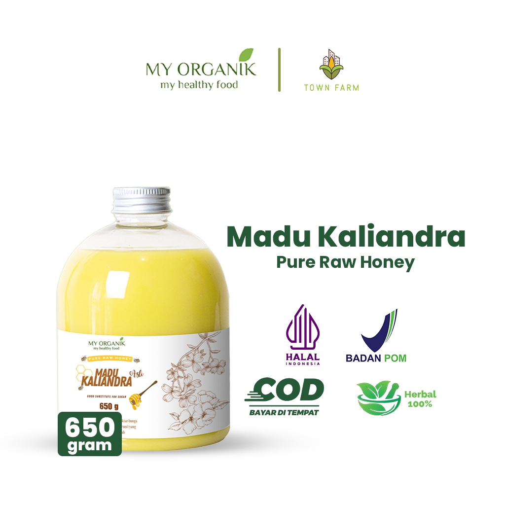 

My Organik Pure Raw Honey Madu Kaliandra 650gr Madu Murni Asli Premium Pure Original 100%