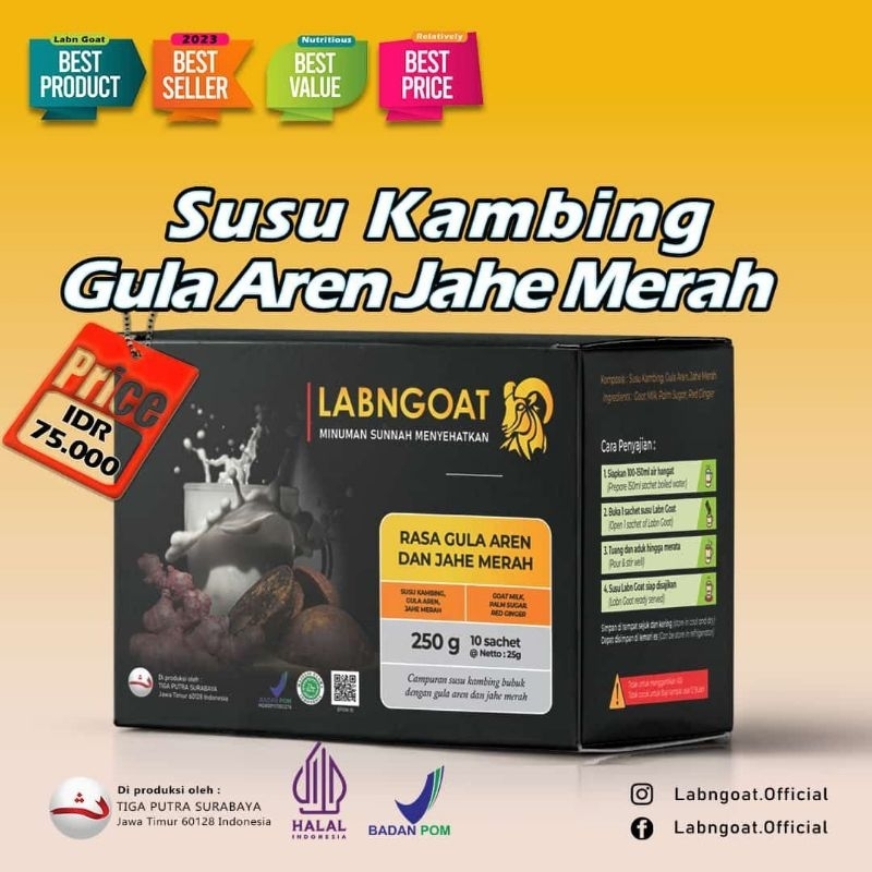 

Susu Kambing Premium Labngoat Gula Aren Jahe Merah