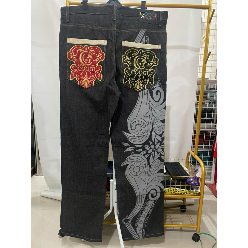 celana jeans y2k coogi motif cakep