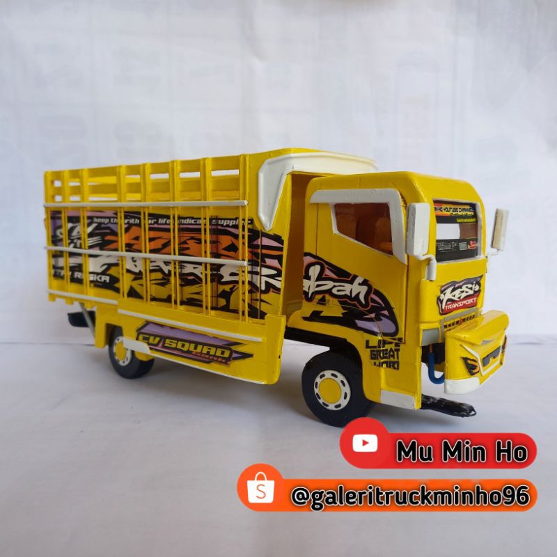 Miniatur Truk Oleng Kuning HIDROLIK BUKA TUTUP
