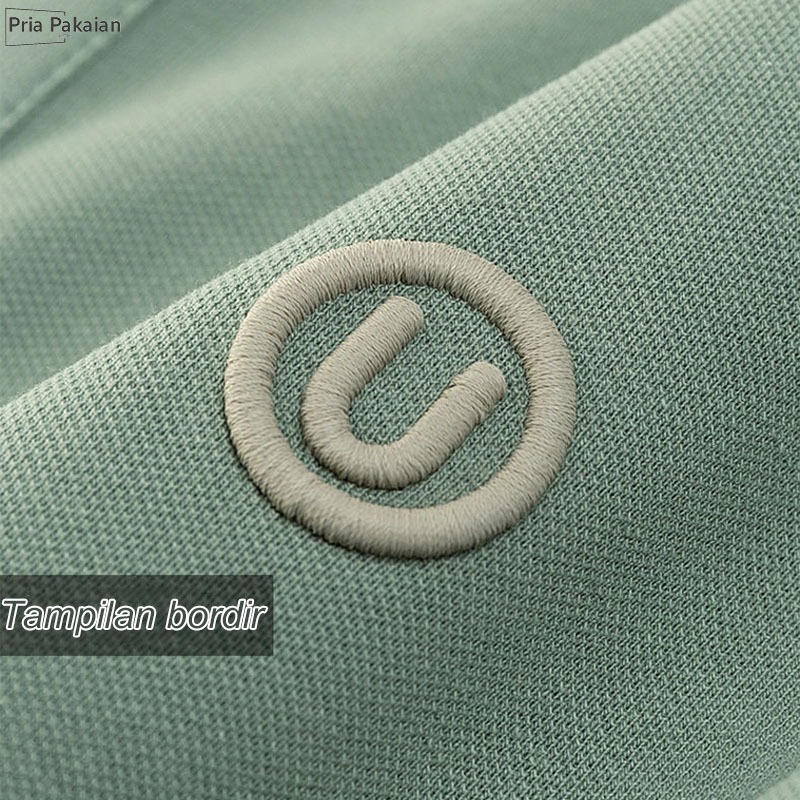 TERBARU Kaos Kerah Pria Knit Shirt Lengan Pendek V Neck Polo Shirt kaos polos kancing Atasan Pria