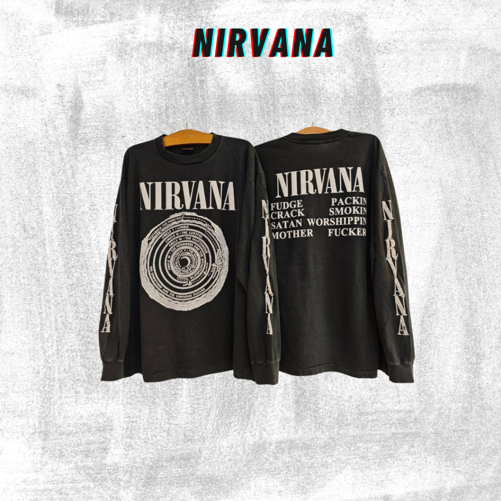 Tshirt NIRVANA LONG SLEEVE TAG SCREEN STARS BOOTLEG THAILAND