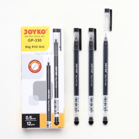 

BERKAH Gel Pen Pulpen Bolpen GP33 Big Fill Gel 5 mm 12 Pcs