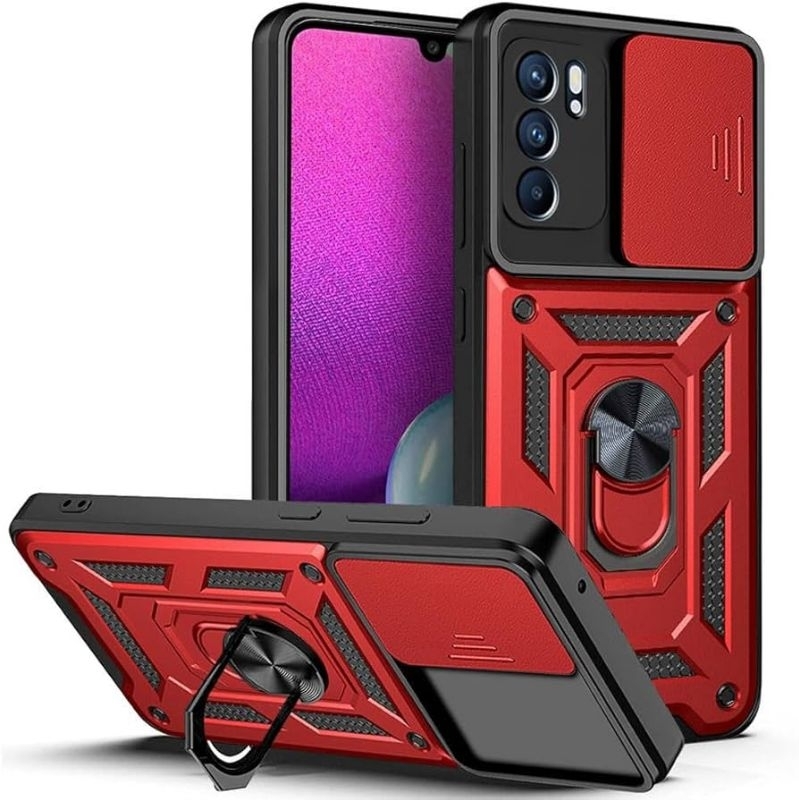 CASING ARMOR TRANSFORMER OPPO RENO 6 4G 5G CASE IRON AMROR SLID+RING PROTECTOR KAMERA  ROBOT HARDCAS