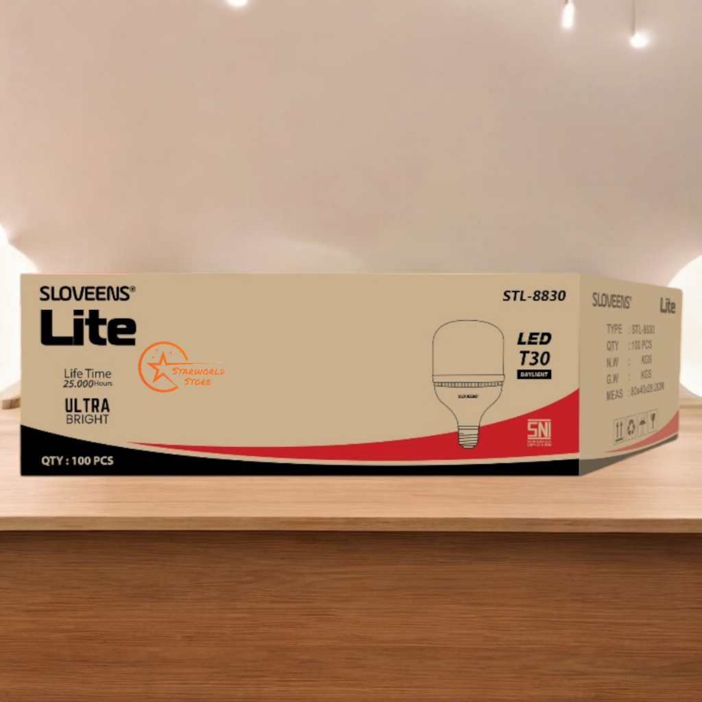 Paket Grosir 1 DUS SLOVEENS Lite Lampu Bohlam LED 30 Watt - ( 100 PCS )