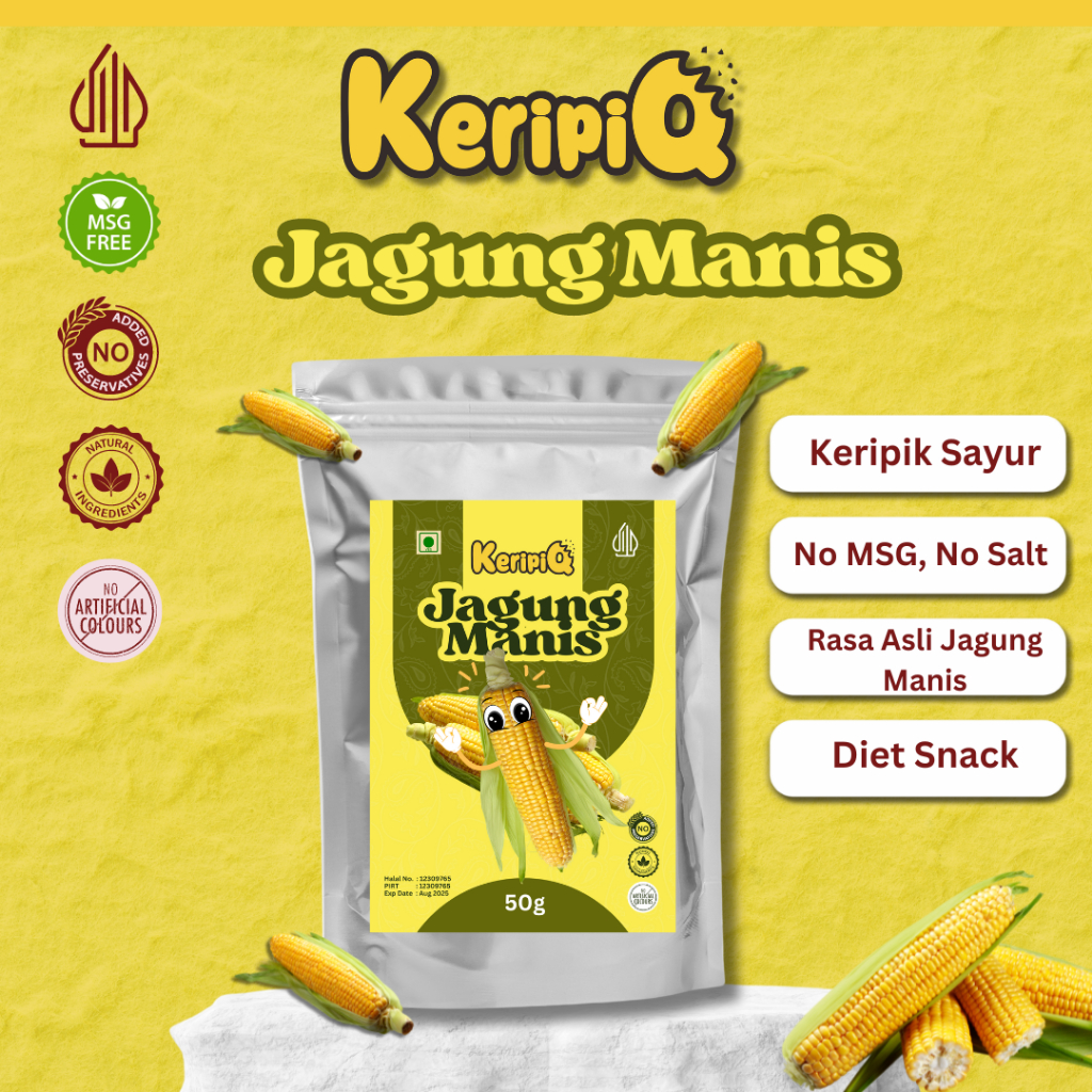 

KeripiQ Jagung 50gr Manis Renyah Keripik Sayur Camilan Rendah Kalori Tanpa MSG