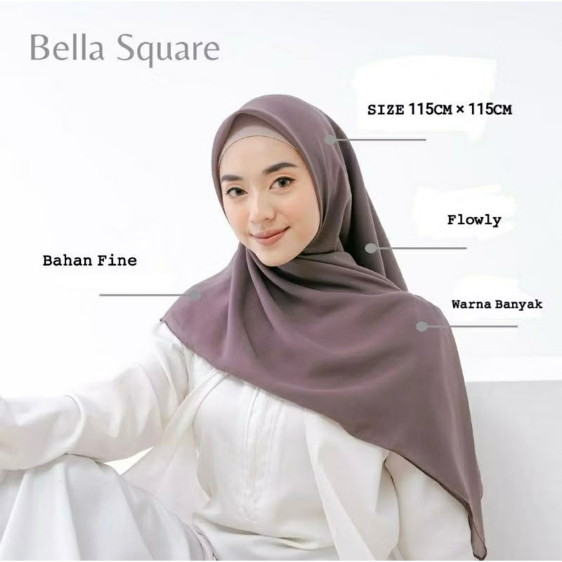 Shanum Paket Hijab Bella Square - Jilbab Kerudung Segiempat Premium