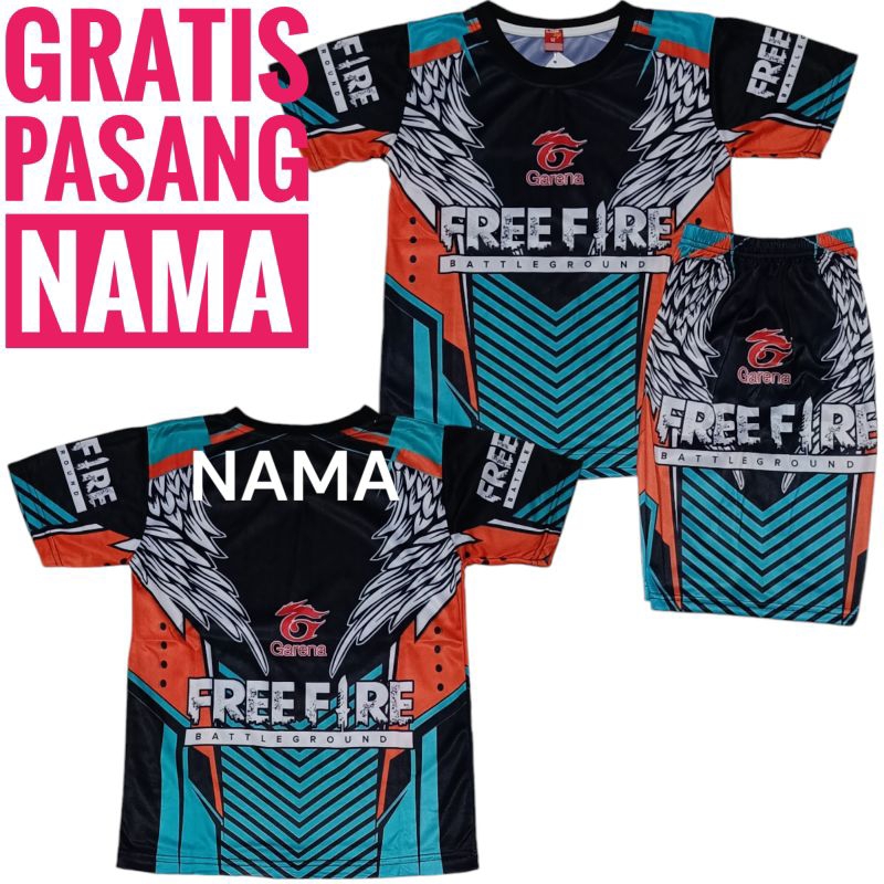 setelan baju GAMING FREE FIRE bisa custom nama