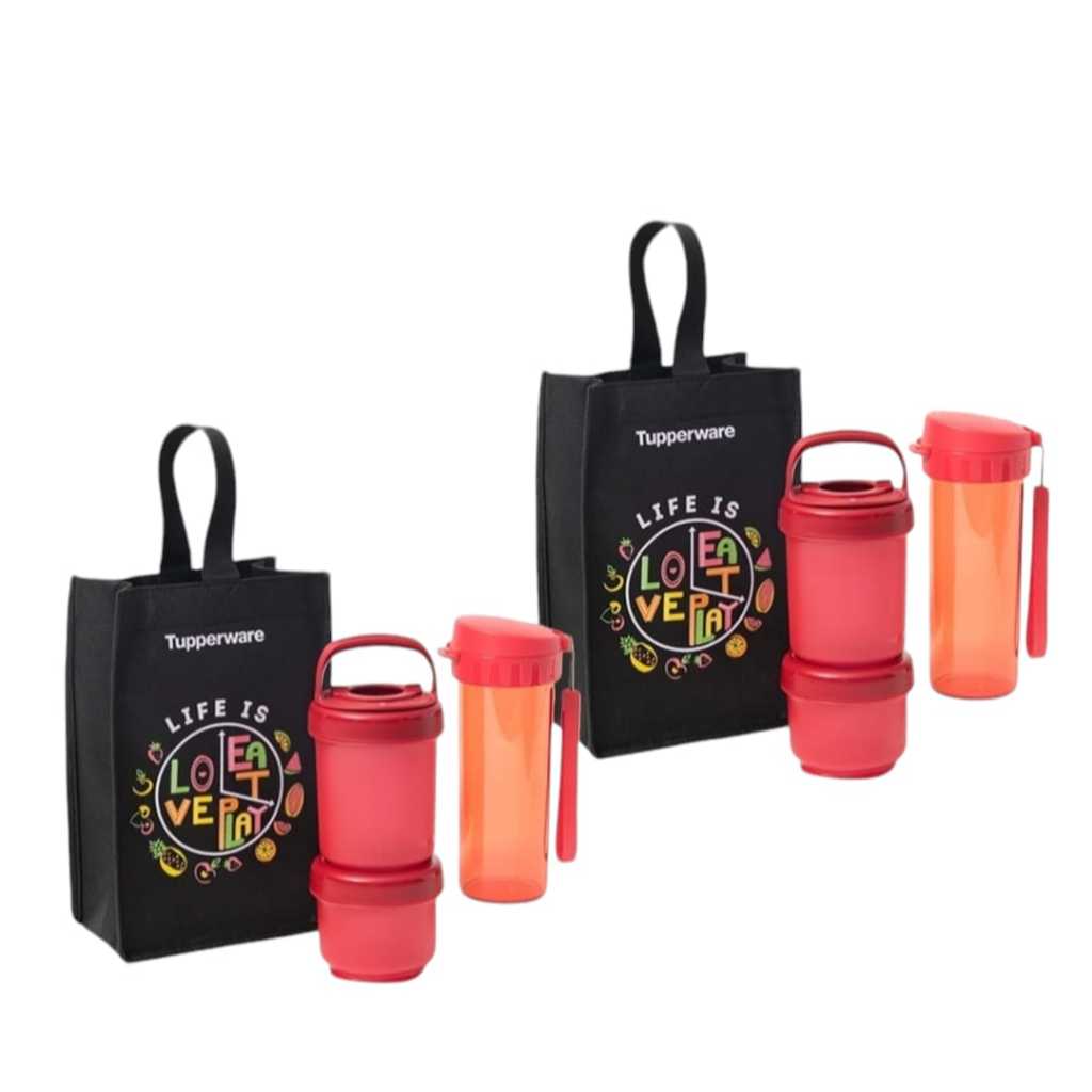 Snack n go tupperware  free botol minum kristal 1set