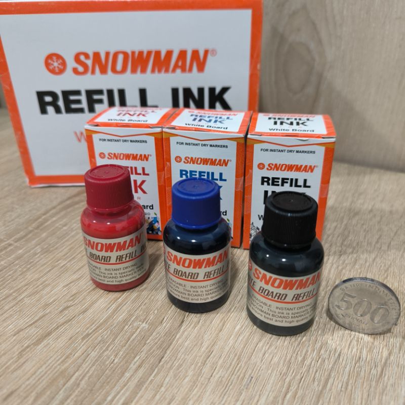 

SNOWMAN REFILL WHITEBOARD MARKER BLACK BLUE RED ISI TINTA SPIDOL SNOWMAN G-12 ABG-12 850 HITAM BIRU MERAH