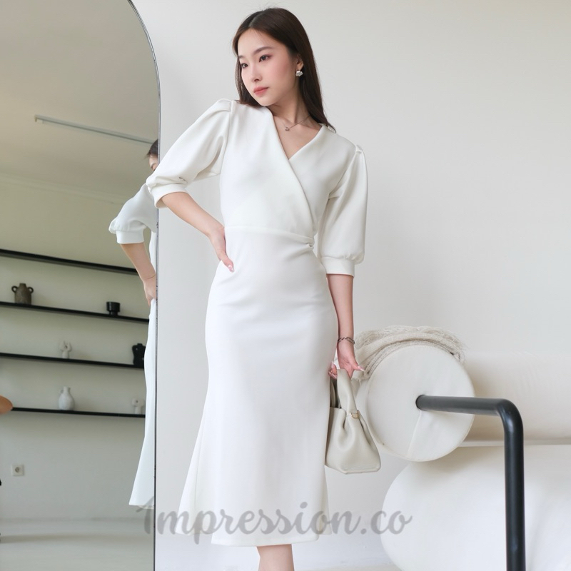 Ruk BEVERLY Dress Gaun Pesta Wanita Kondangan Duyung Bodycon Wanita Premium Scuba Premium Mewah