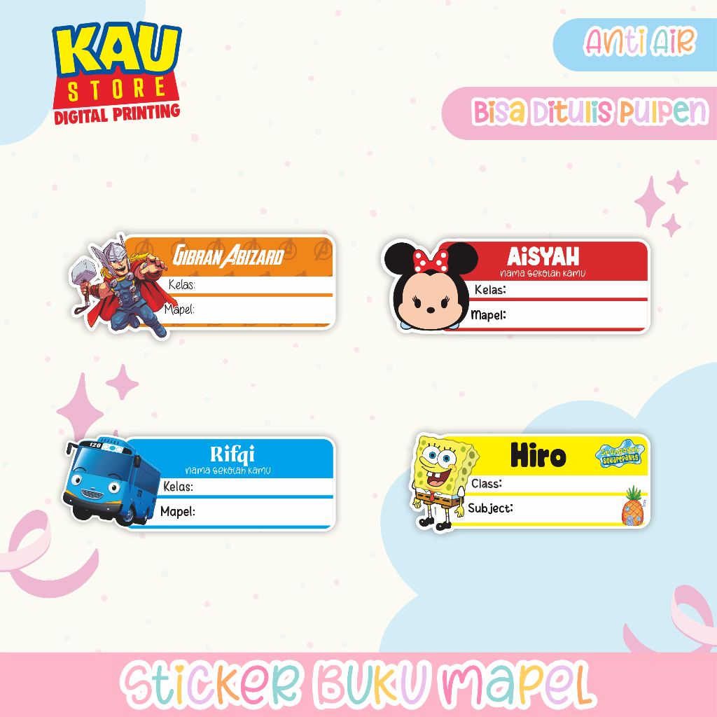 

Stiker Buku Custom. untuk motif bisa chat kami dan sertai di keterangan pada saat check out