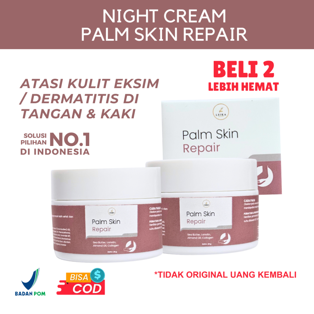 BELI 2 PCS Salep Eksim Paling Ampuh Leika Skincare Palm Skin Repair Krim Kulit Eksim / Dermatitis Te