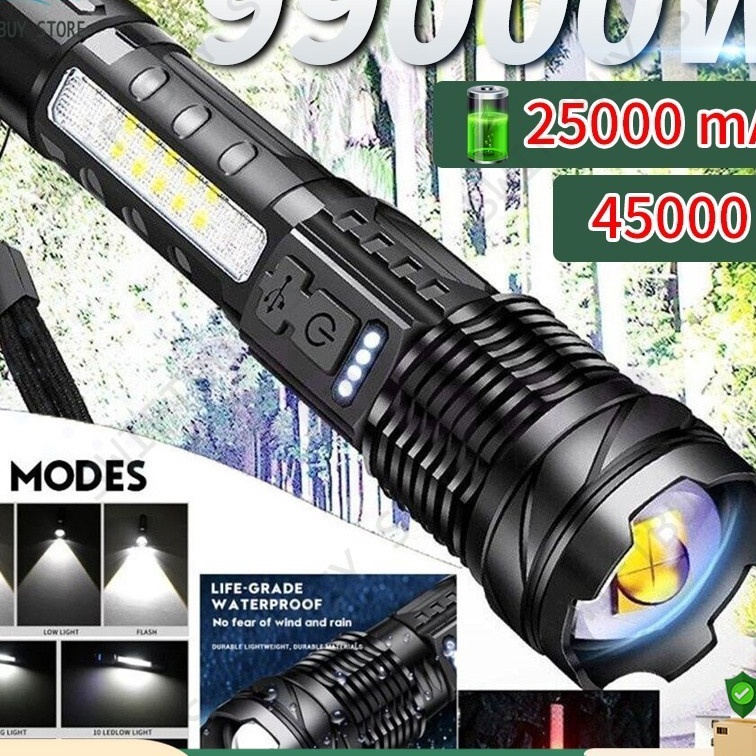 KI3 Senter Swat Police  zoom 7 mode cahaya senterSenter Led Rechargeable Senter led a76 jarak jauh S