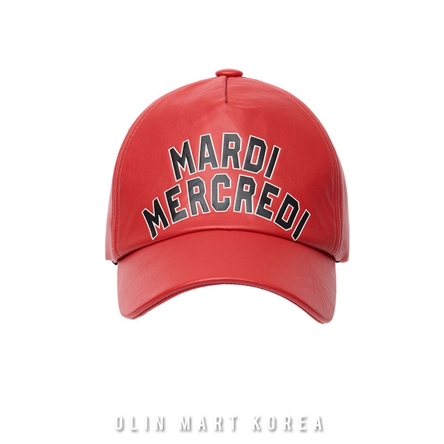 MARDI [ACTIF] FAUX LEATHER CAP LOGO SPORTIF_RED