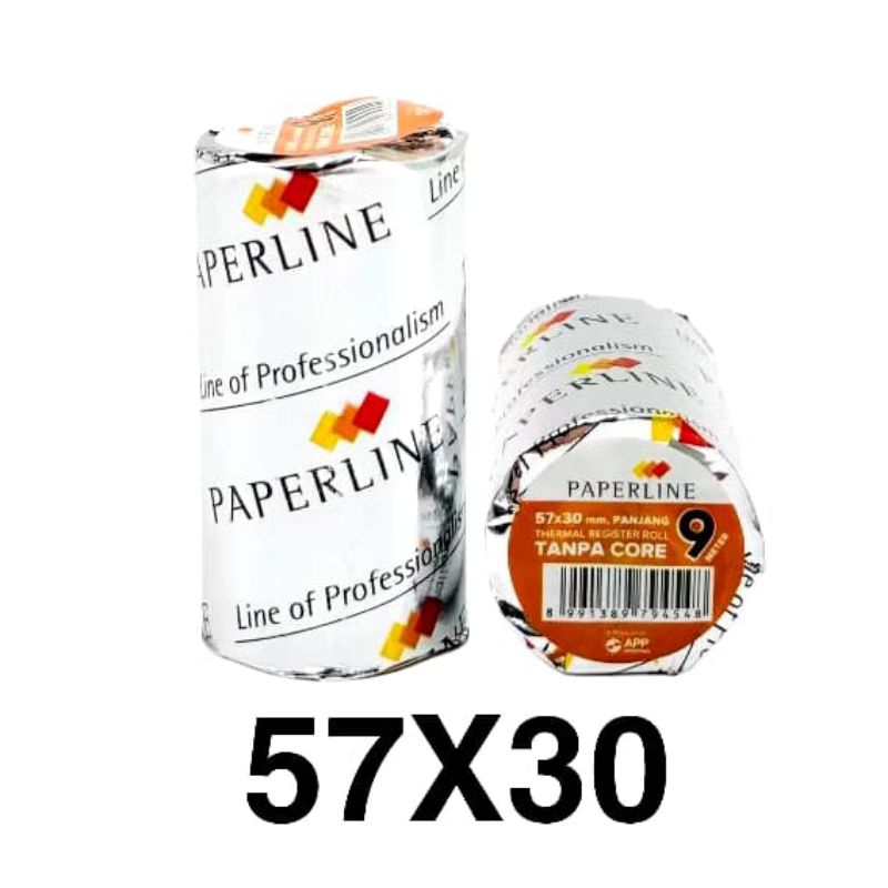 

Kertas Thermal Register Roll Kertas Struk Kasir Paperline PPL 57 x 30/57 x 30 mm / 5730 Coreless Panjang 9 Meter