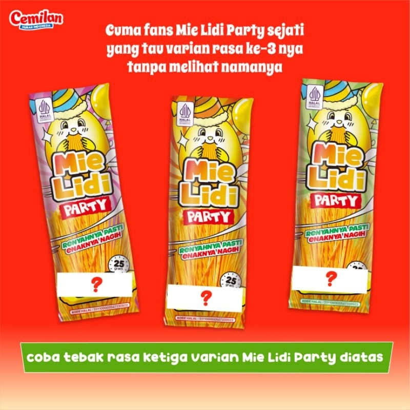 

CEMILAN MIE LIDI PARTY - CEMILAN MURAH INDONESIA CEMILAN ENAK CEMILAN ASOY MIE LIDI CEMILAN ANAK