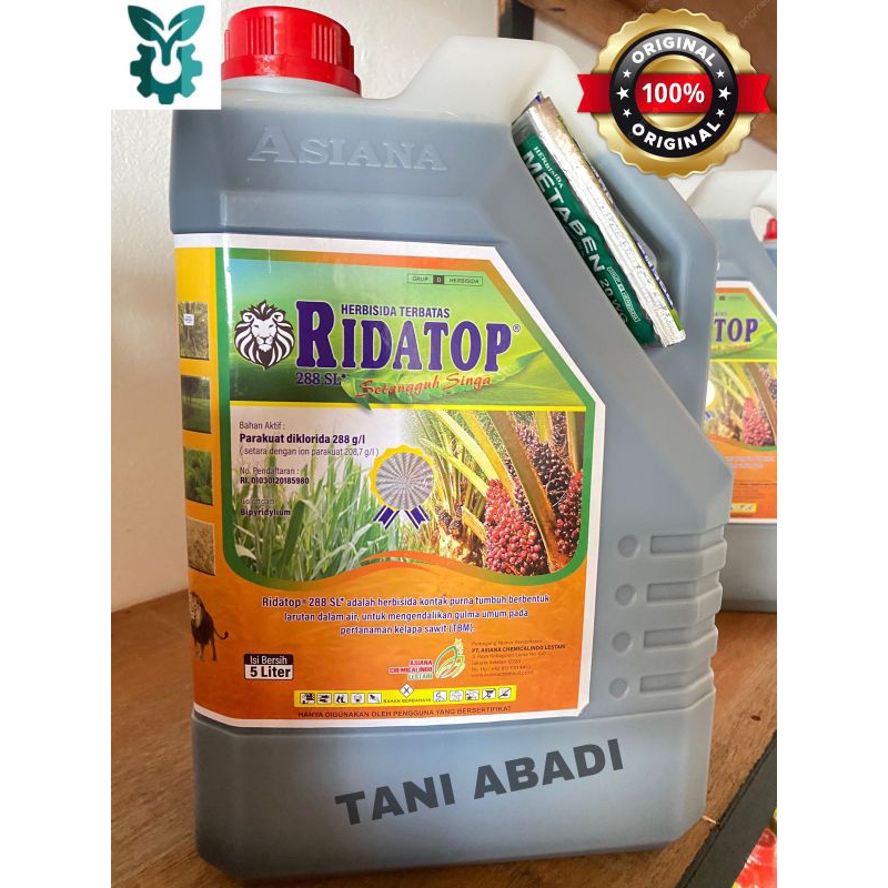 Herbisida Kontak Ridatop 288 SL @ 5 Liter / Pembasmi Rumput & Gulma
