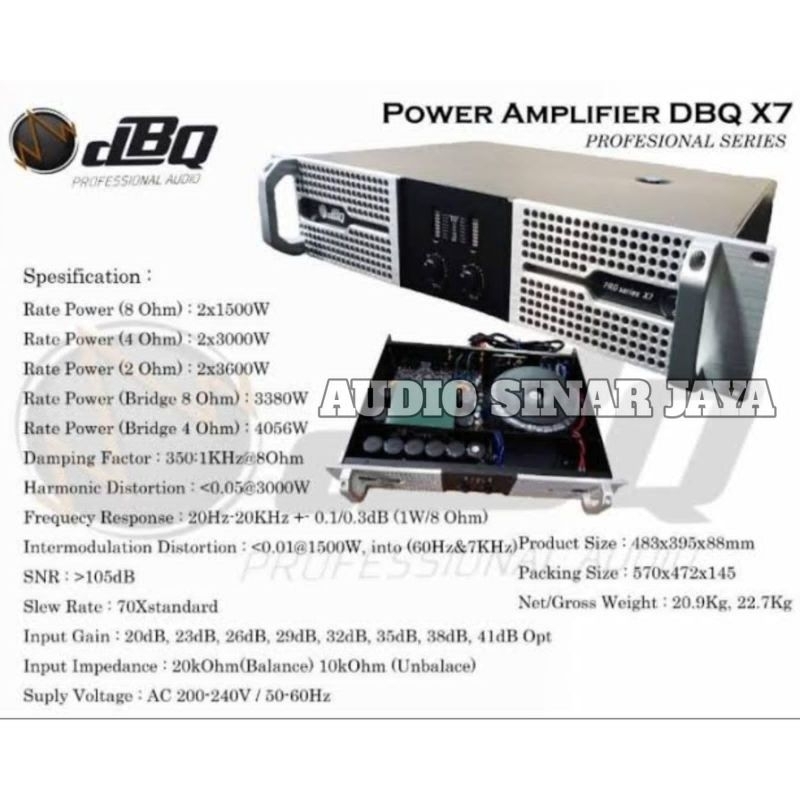 POWER AMPLIFIER DBQ X7 / DBQ PRO SERIES X7