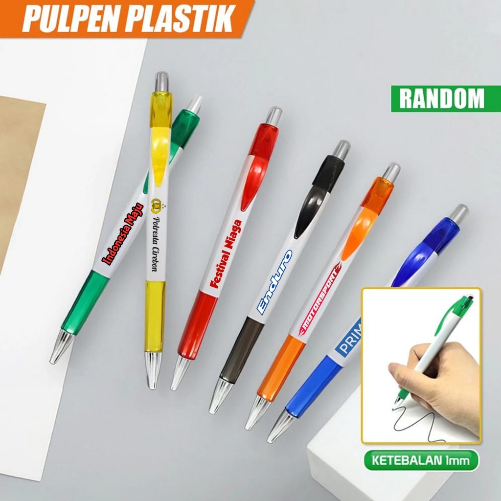 

Pulpen Plastik 1MM Pen Promosi Segi Empat / Pena Cetekan Pulpen Alat Tulis Kantor dan Sekolah Pulpen Souvenir Custom