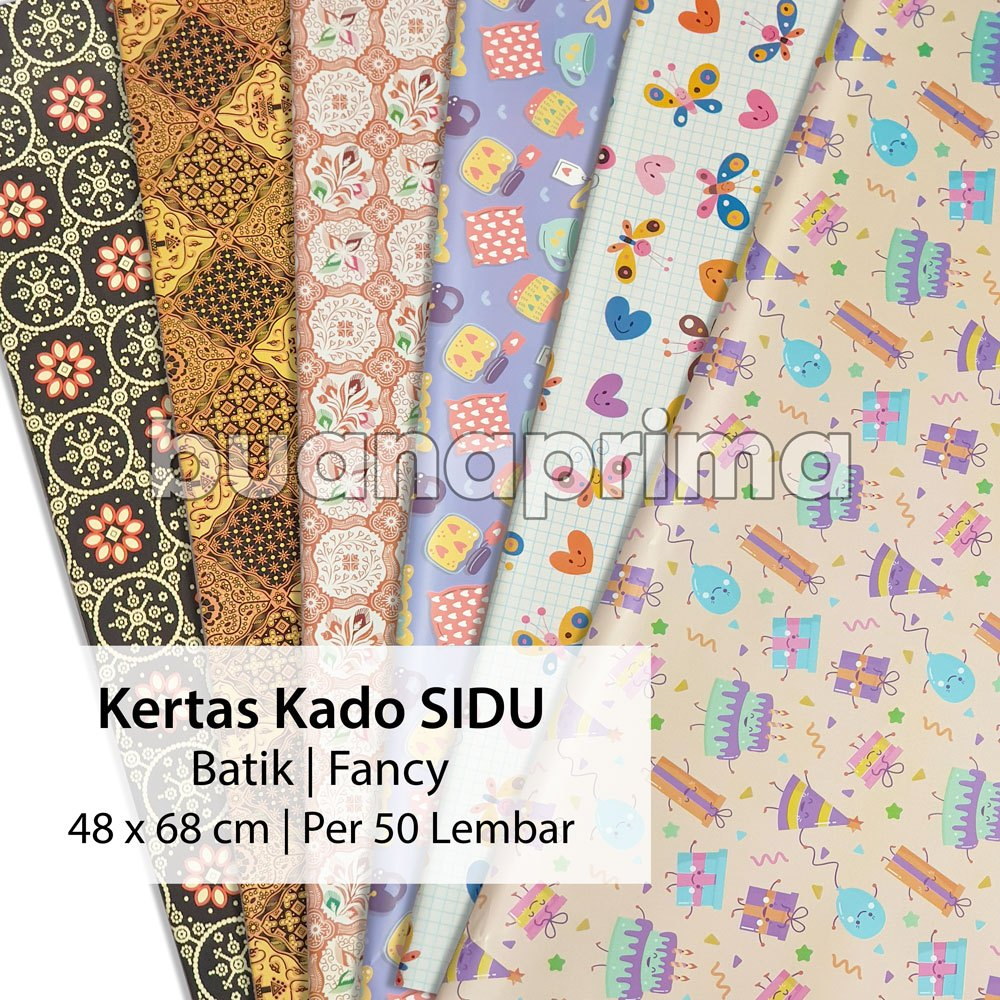 

Kertas Kado Sidu isi 50 Lembar Bisa Pilih Motif Boneka Fancy Batik Gift Paper