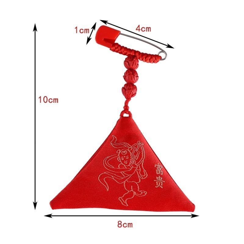 Kantong Jimat Hu Baby Jimat Kebal Sajam Bayi Peniti Bayi Karakter Fu/Pingan/Jiankang Kantung Jimat