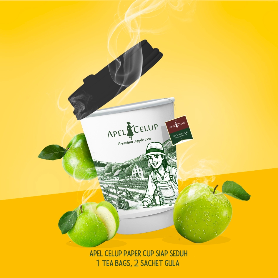 

Apel Celup Cup minuman apple tea siap seduh dari buah apel bisa grosir
